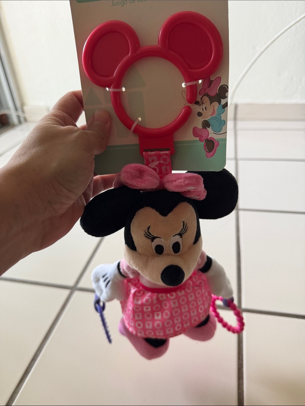 Disney Minnie Mouse Pink Plush Activity Toy - Clip-On Baby Toy - Picture 7 of 7